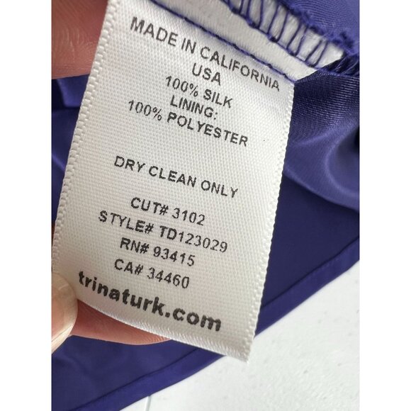 Trina Turk 8 Purple 100% Silk Slip Dress Made in USA V-Neck Lingerie - Picture 4 of 9